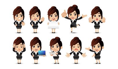 People with different poses. vector