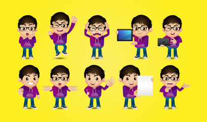 people with different poses. vector