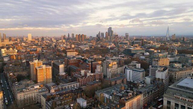 Flight over London - amazing view over the rooftops - travel photography