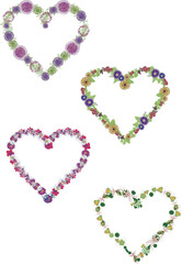 メッセージカードに使えるフレーム 枠 花のイラスト