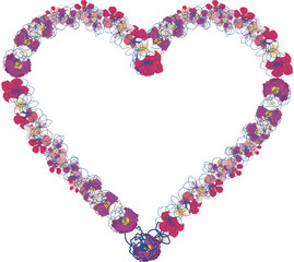 メッセージカードに使えるフレーム 枠 花のイラスト