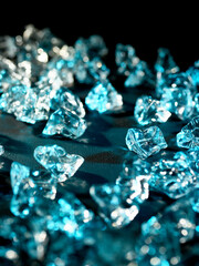 a crystal-like piece of ice