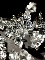 a crystal-like piece of ice