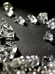 a crystal-like piece of ice