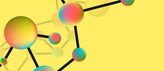 Line points connections geometric abstract background