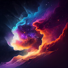 Obraz premium Space and colorful clouds