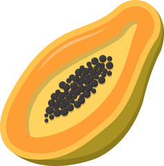 Comic cartoon vector of half of papaya