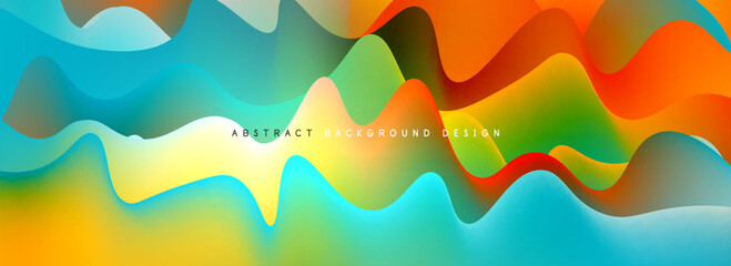 Fototapeta premium Dynamic liquid waves abstract background for covers, templates, flyers, placards, brochures, banners