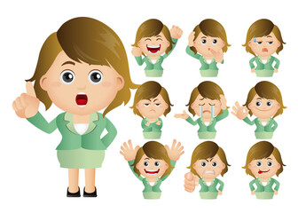 Cute Set - Set of business people 