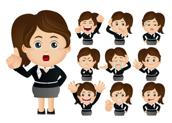 Cute Set - Set of business people 