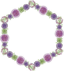 メッセージカードに使えるフレーム 枠 花のイラスト