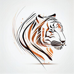 line art tiger logo emblem ai art