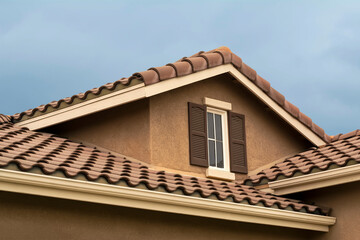 Attic window of a single-family residence, Menifee, California, USA