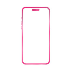 Pink Mockup smart phone 14 generation vector and screen PNG Transparent and isolated for design graphic business web site and advertisement design app design.