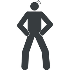 Human silhouette outline icon. Drawing doodle line person symbol. Basic posture people svg. Persons symbol for infographics website design, logo, app, UI. Vector.