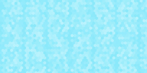 Blue Geometric Cellular Pattern. Abstract Monochrome Grid of Hexagons. Graphic Style for Print. Vector Illustration