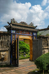 Obraz premium Hue, Vietnam - December 24, 2022: Views of the Imperial City in the citadel of the city of Hue in Vietnam.