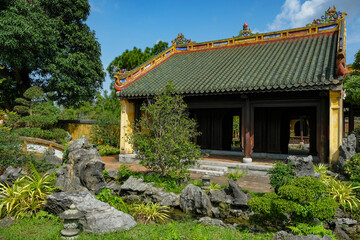 Obraz premium Hue, Vietnam - December 24, 2022: Views of the Imperial City in the citadel of the city of Hue in Vietnam.