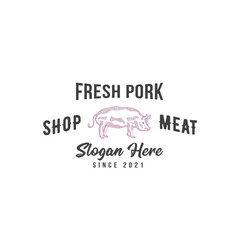 Pork shop logo, vector simple illustration isolated on white background set of different pork logo, black and red logos about the pork store