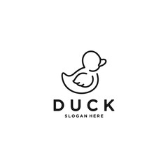 simple duck logo template in white background