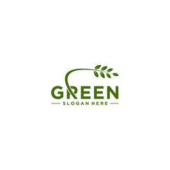 green logo template in white background