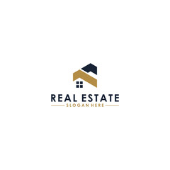 simple real estate logo template in white backgro
