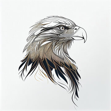 recommend clip art: eagle line art head portrait ai art