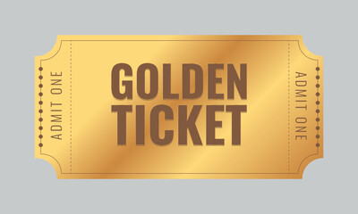 admit one golden ticket - obrazy, fototapety, plakaty