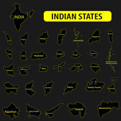 illustration of indian states
