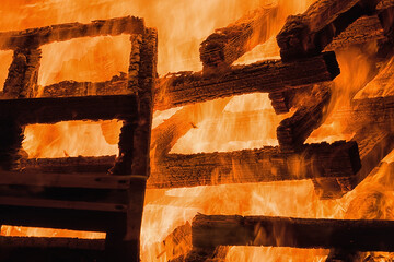 Close-up Burning Pallets