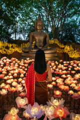 Thai woman in temple