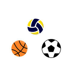 ball illustration icon set. football, volleyball and basketball for sporting events
