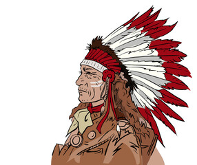 illustration of a Apache man vector for card decoration illustration