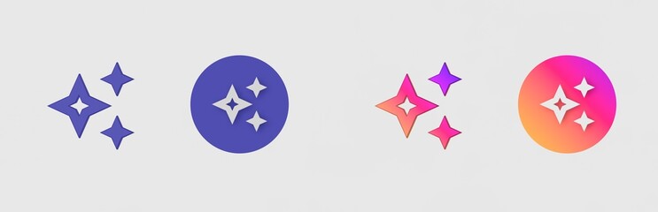 Blink, Glitter, Sparkle isolated on background, sign, icon, symbol, 3d rendering.