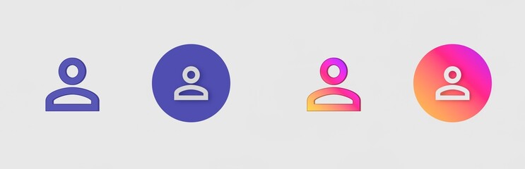 Group, Person, User isolated on background, sign, icon, symbol, 3d rendering.