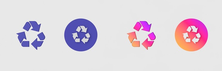 Recycle, Arrow, Recycling isolated on background, sign, icon, symbol, 3d rendering.