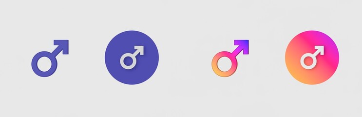 Man, Woman, Restroom, Toilet isolated on background, sign, icon, symbol, 3d rendering.