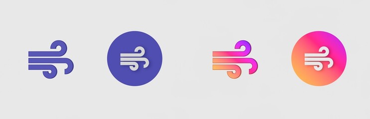 Nature, Season, Forecast, Weather isolated on background, sign, icon, symbol, 3d rendering.