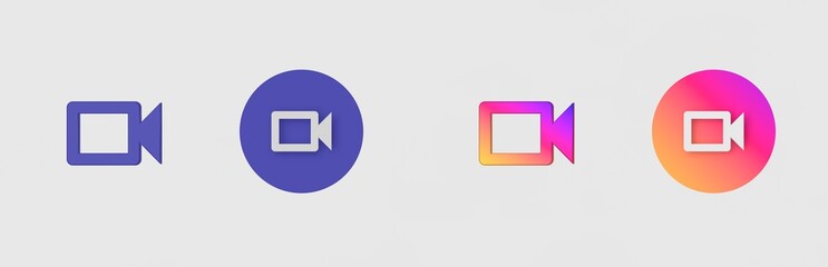 Fototapeta premium Video Camera isolated on background, sign, icon, symbol, 3d rendering.