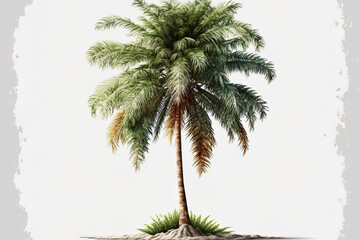 Fototapeta na wymiar Isolated coconut tree on a white backdrop. Generative AI