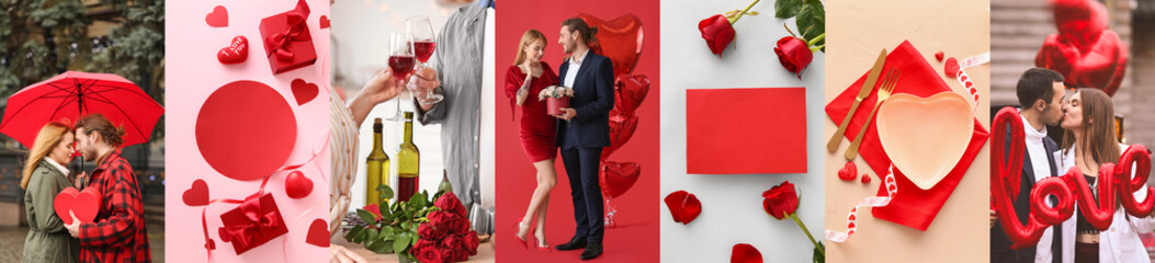 Romantic collage for Valentine's Day holiday