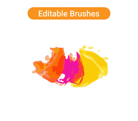 Brush strokes isolated. Editable brush arts