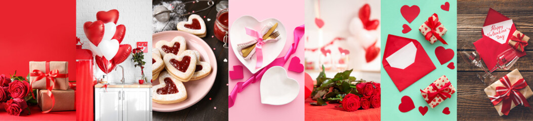 Festive collage for Valentine's Day holiday