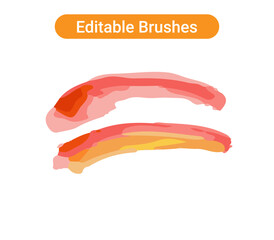 Brush strokes isolated. Editable brush arts