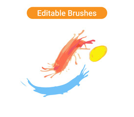 Brush strokes isolated. Editable brush arts
