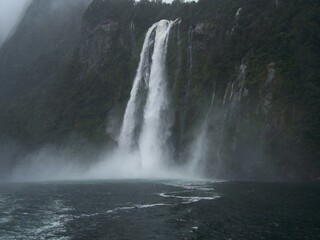waterfall in the mountains
