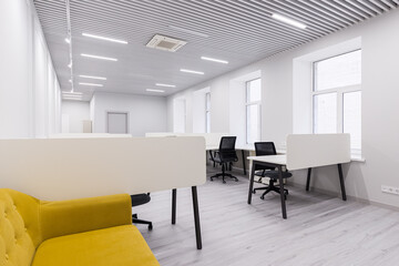 Empty office after renovation with new furniture