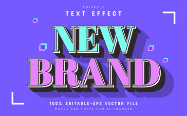 New brand modern 3d style text effect editable
