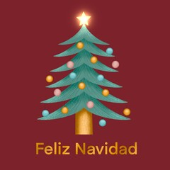 Tarjeta de arbol de Feliz navidad 