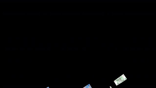 Russian Ruble Currency Bills in Alpha Channel